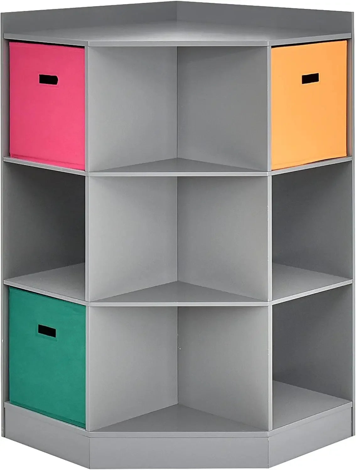 Kids 9-Cubby Toy Storage Organizer – Cabinet with Display Shelf & 3 Baskets.