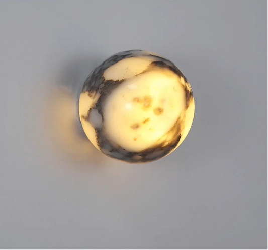 Nordic Marble Ball Wall Lamp – Luxury LED Stone Light for Bedroom & Living Room.
