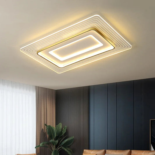 LED Striped Acrylic Ceiling Lamp – Minimalist Ultra-Thin Light for Living & Dining.