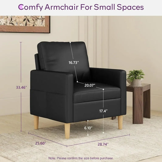 Black Faux Leather Mid-Century Modern 2-Piece Sofa Set with USB Ports – Tufted 2-Seater .