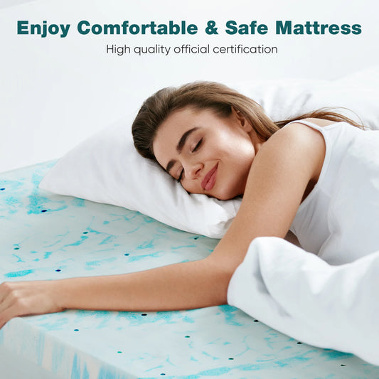 2–3" Gel Memory Foam Mattress Topper – Full Size, Cooling & Breathable.
