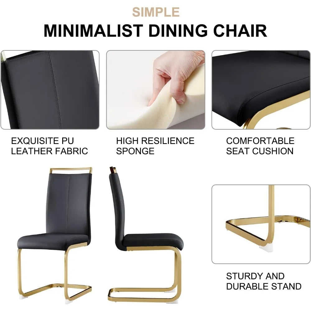 Elegant Gold Dining Table Set