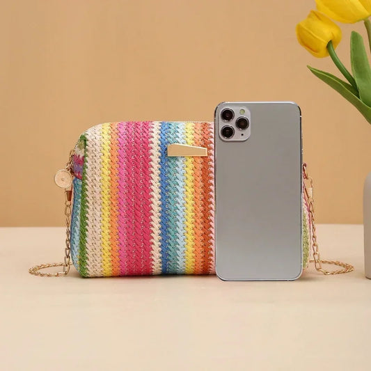 Women’s Rattan Straw Bag – Summer Beach Shoulder & Crossbody.