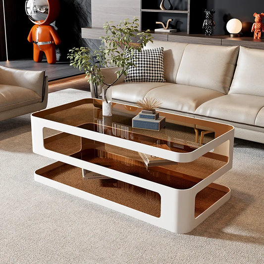 Luxury Nordic Glass Coffee Table — Minimalist Modern Design.