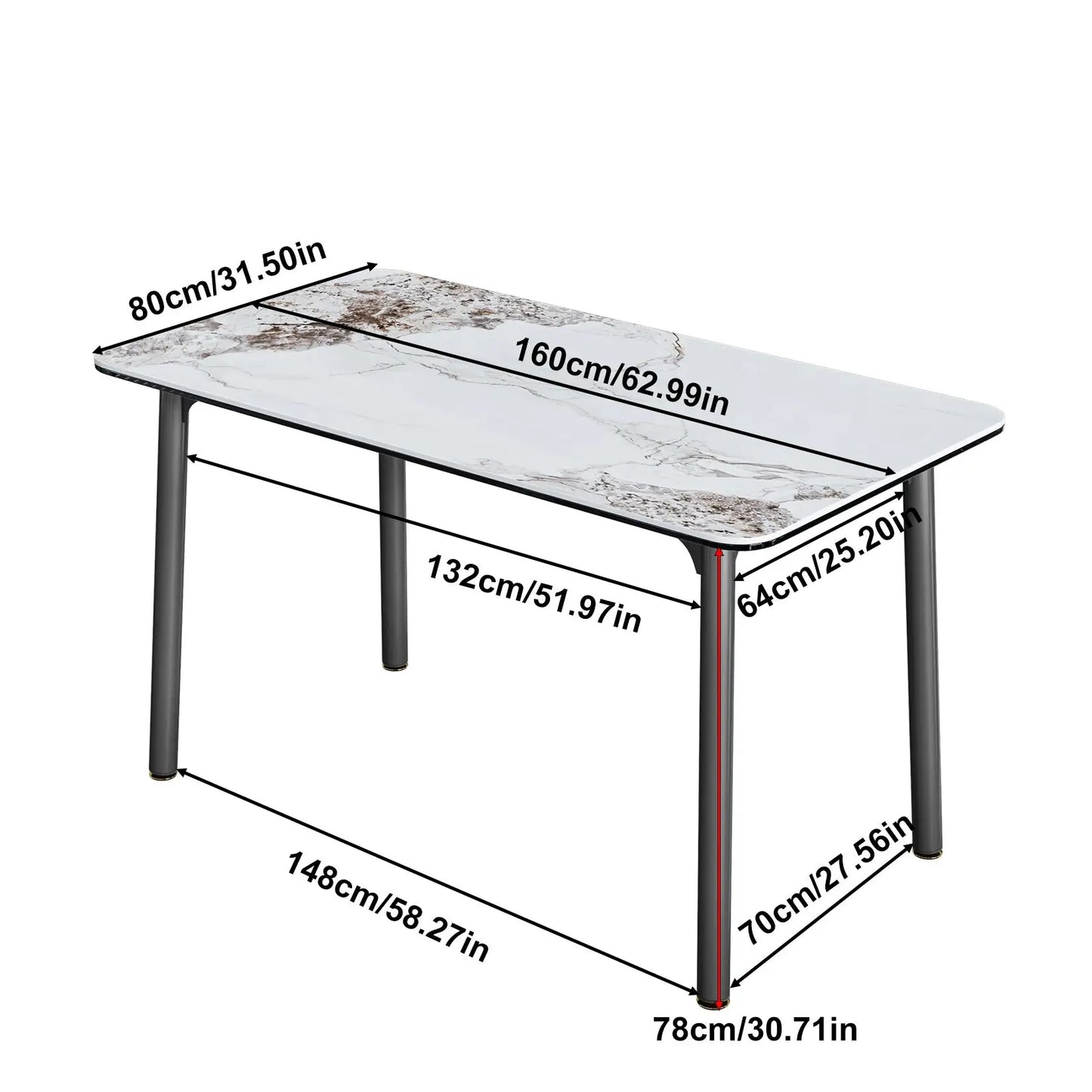 Light-Luxury Tempered Glass & Sintered Stone Dining Table (4–6 Seater).