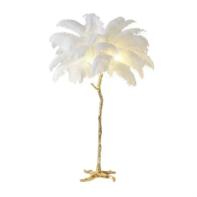 Nordic Feather Floor Lamp Luxury LED Standing Light for Internet Celebrity Ostrich Ins Live Broadcast Room Bedroom Home Decor