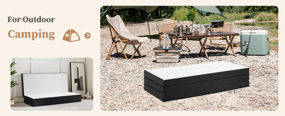 JHK Three-Fold Portable Floor Bed – CertiPUR-US, Travel & Yoga Friendly.