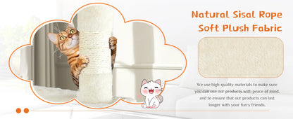 JHK 54" Multi-Level Cat Tree Tower with Sisal Scratching Post.