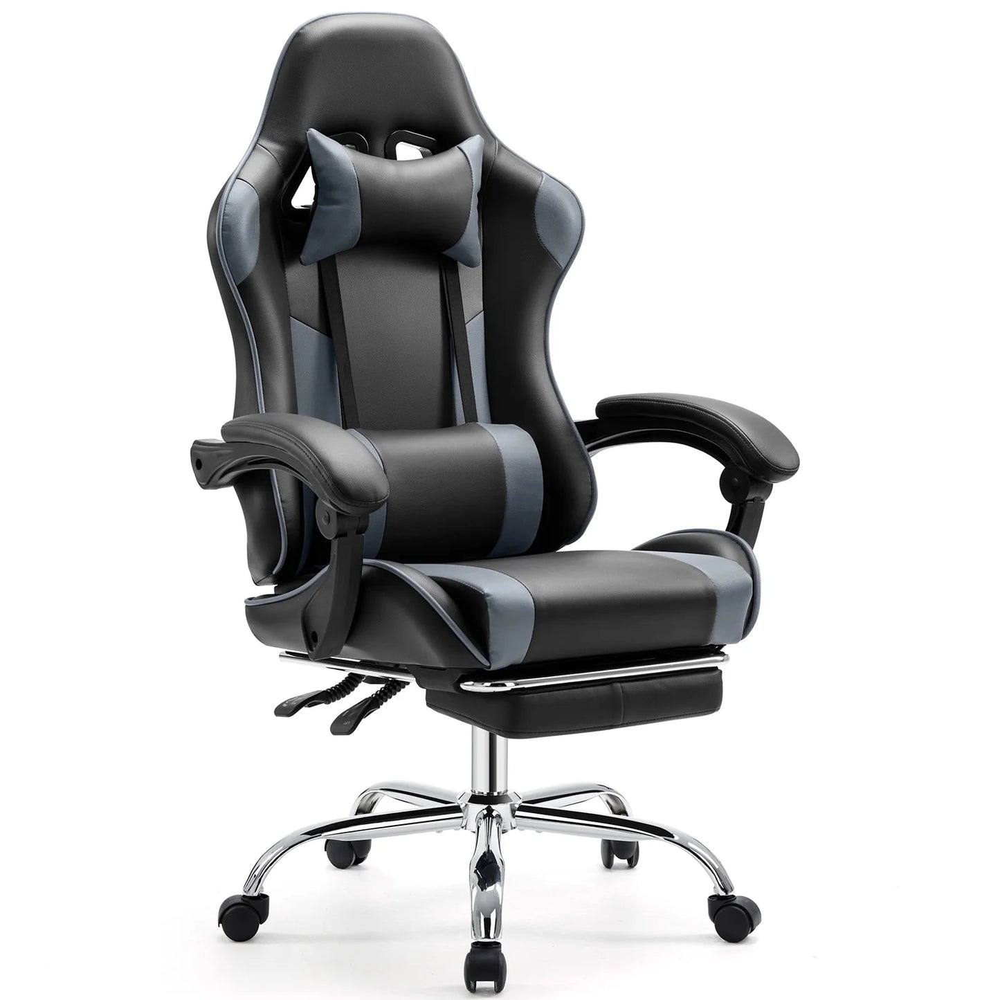 JHK Ergonomic Racing Gaming Chair PU Leather with Adjustable Headrest & Lumbar Support.