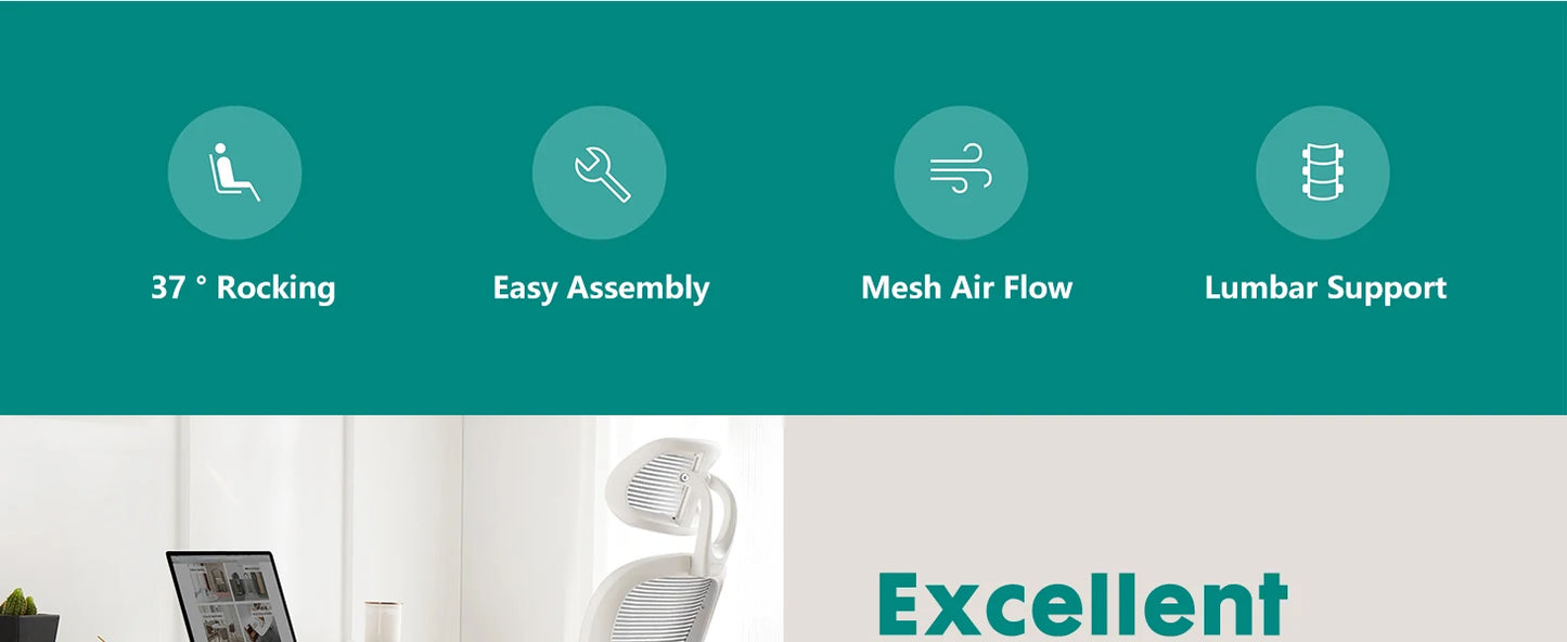 Ergonomic Mesh Office Chair with Flip-Up Arms and Adjustable Headrest – Lumbar Support for Home & Computer Desk.