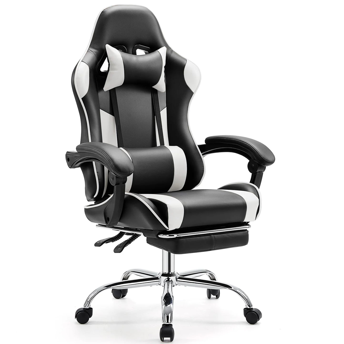 JHK Ergonomic Racing Gaming Chair PU Leather with Adjustable Headrest & Lumbar Support.