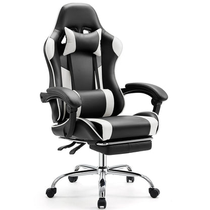 JHK Ergonomic Racing Gaming Chair PU Leather with Adjustable Headrest & Lumbar Support.