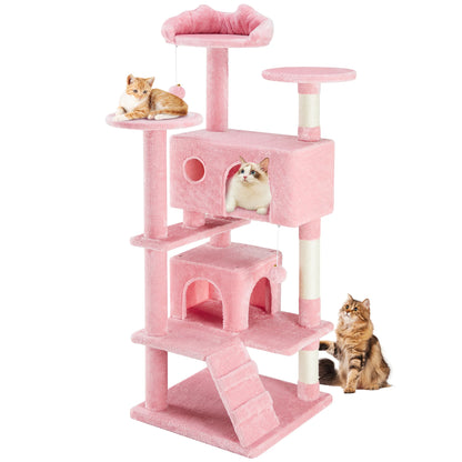 JHK 54" Multi-Level Cat Tree Tower with Sisal Scratching Post.