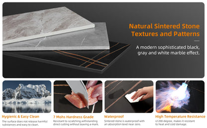 LUVODI Small Living Room Furniture Table 2 Pack Round Marble Nesting Center Coffee Table Sofa Side Tea Desk Space-saving