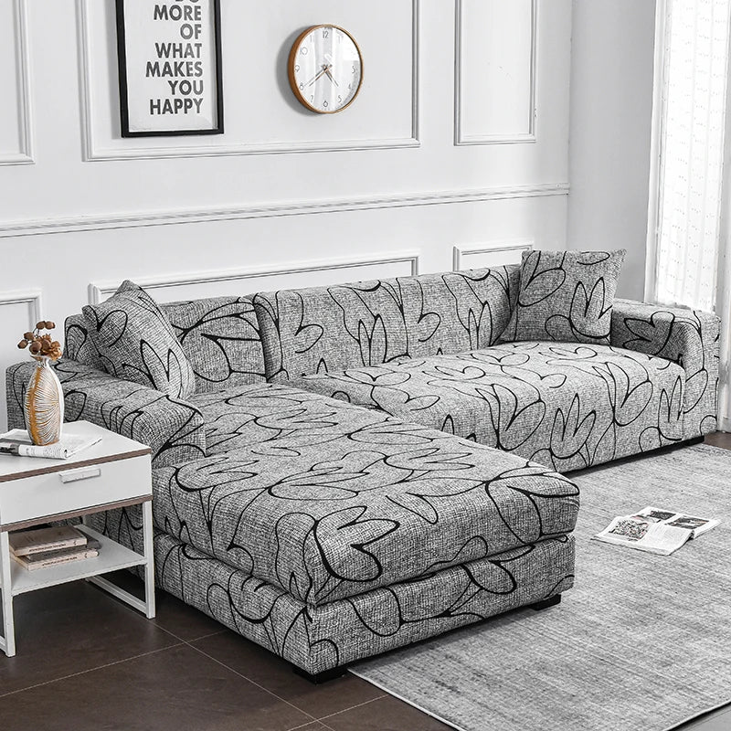 Stretch Printed Sofa Cover – All-Season Polyester Fit for Multiple Sofa Types