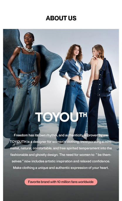 TOYOUTH Women Two Piece Set 2025 Summer New Suits 8520028