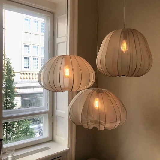 Modern Bolia Balloon Fabric Pendant Light – Silk White Lantern Chandelier.