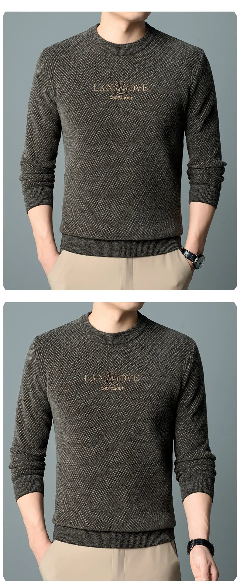 Top Quality Thick Fleece-Lined Warm Men Fashion Brand Autum Winter Knit Pullover Designer Sweater Korean Woolen Casual Jumper