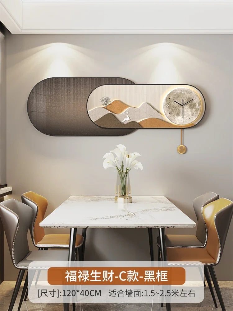 Hands Silent Wall Clocks Minimalist Restaurant Nordic Pendulum Wall Watch Luxury Art Mural Digital Reloj De Pared Home Decor