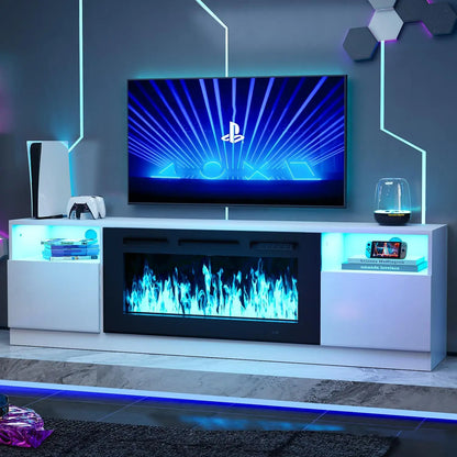 Fireplace TV Stand with 36" Electric Fireplace for TVs up to 80".