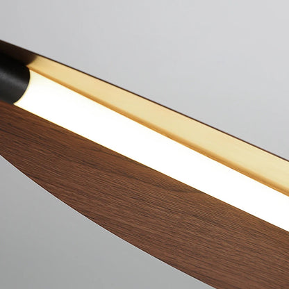 Wabi Sabi Retro Leaf Pendant Light – Minimalist Strip Chandelier for Dining