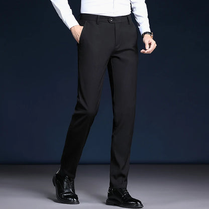 Top Grade Wrinkle Free New Brand Fashion Suit Pant Business Office Trousers For Men Dress Pants Straight Trousers Men's Clothing
