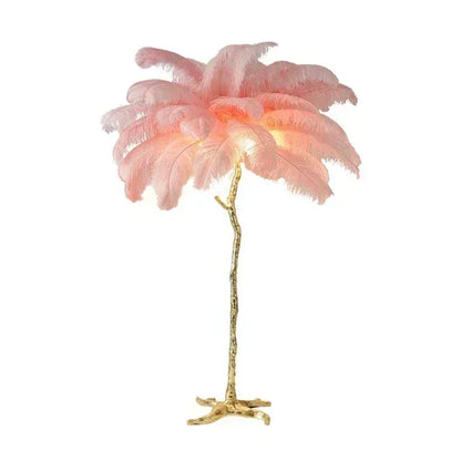 Nordic Feather Floor Lamp Luxury LED Standing Light for Internet Celebrity Ostrich Ins Live Broadcast Room Bedroom Home Decor