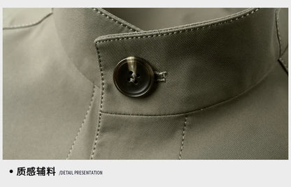 High End Anti Wrinkle New Brand Business Casual Fashion Slim Fit Trench Coats Spring Autumn Overcoat Long Jacket Outercoat