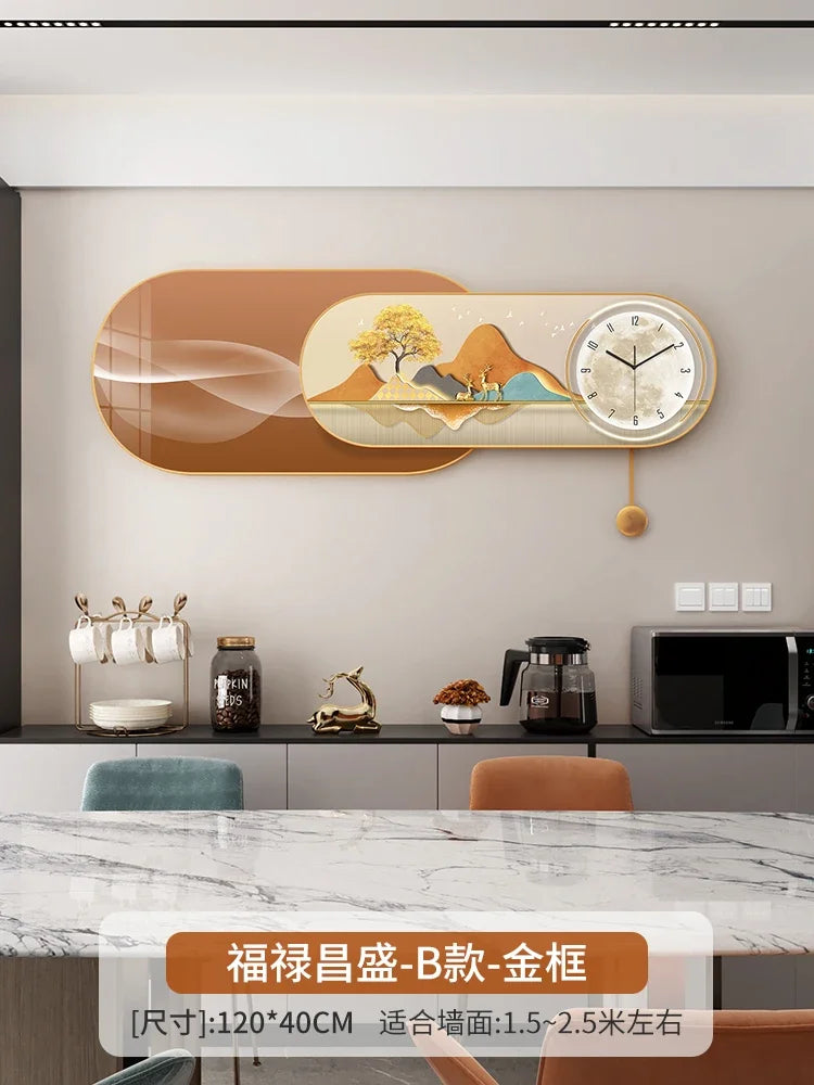 Hands Silent Wall Clocks Minimalist Restaurant Nordic Pendulum Wall Watch Luxury Art Mural Digital Reloj De Pared Home Decor