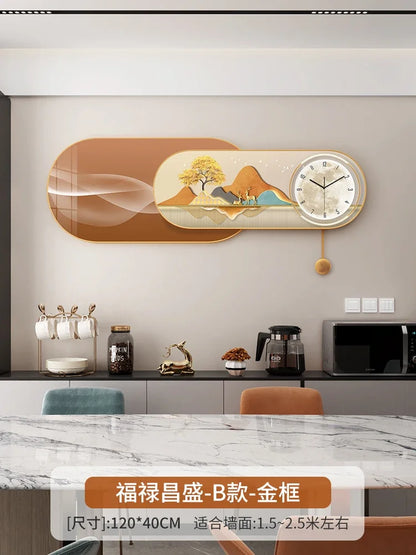 Hands Silent Wall Clocks Minimalist Restaurant Nordic Pendulum Wall Watch Luxury Art Mural Digital Reloj De Pared Home Decor