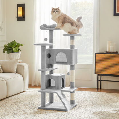 JHK 54" Multi-Level Cat Tree Tower with Sisal Scratching Post.