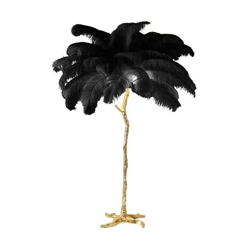 Nordic Feather Floor Lamp Luxury LED Standing Light for Internet Celebrity Ostrich Ins Live Broadcast Room Bedroom Home Decor