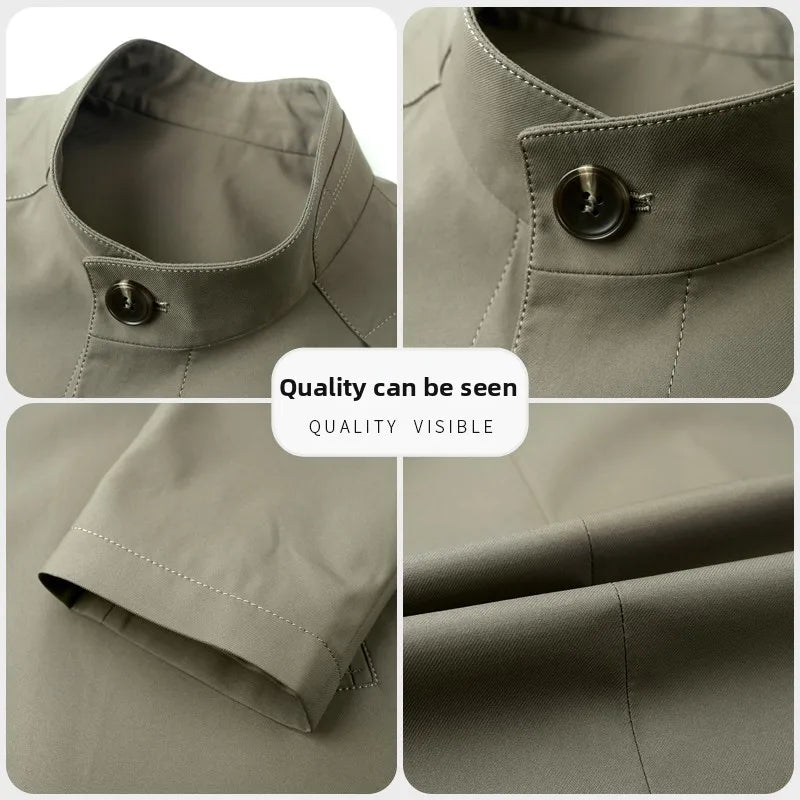 High End Anti Wrinkle New Brand Business Casual Fashion Slim Fit Trench Coats Spring Autumn Overcoat Long Jacket Outercoat