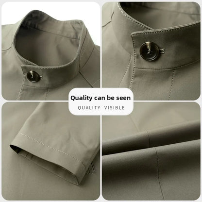 High End Anti Wrinkle New Brand Business Casual Fashion Slim Fit Trench Coats Spring Autumn Overcoat Long Jacket Outercoat