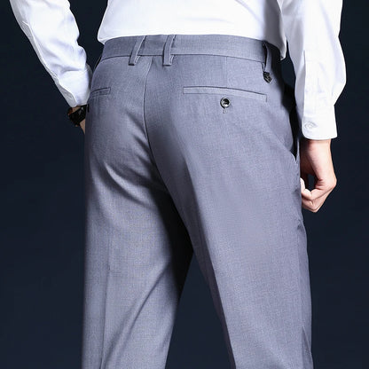 Top Grade Wrinkle Free New Brand Fashion Suit Pant Business Office Trousers For Men Dress Pants Straight Trousers Men's Clothing