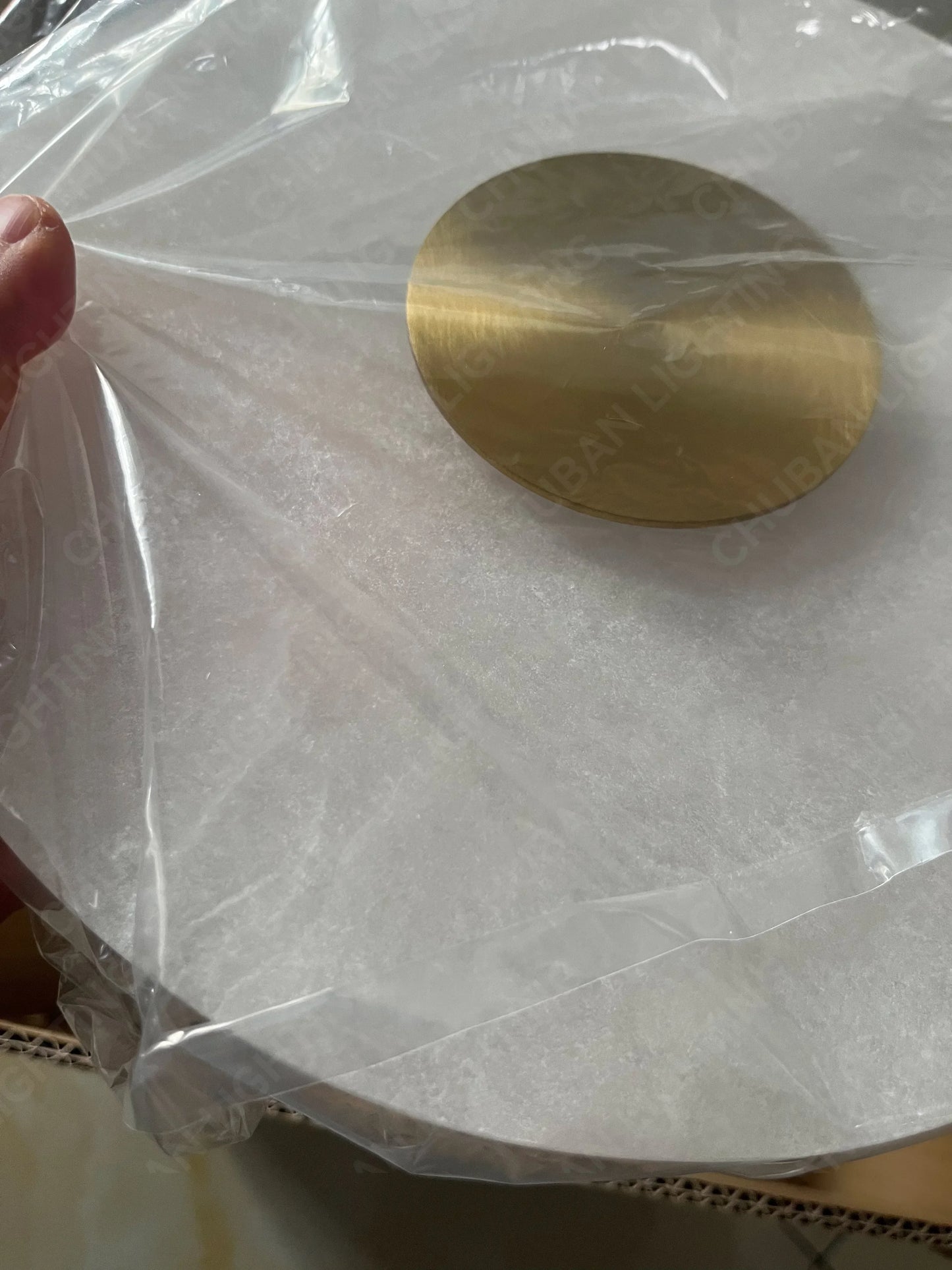 Spanish Marble LED Round Wall Sconce – Brass Bedroom & Living Room Light.