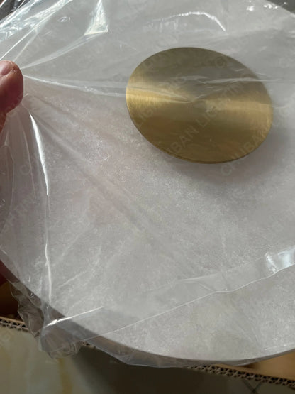 Spanish Marble LED Round Wall Sconce – Brass Bedroom & Living Room Light.