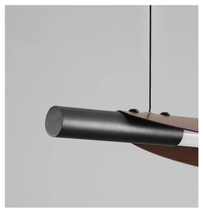 Wabi Sabi Retro Leaf Pendant Light – Minimalist Strip Chandelier for Dining