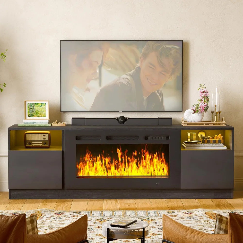 Fireplace TV Stand with 36" Electric Fireplace for TVs up to 80".