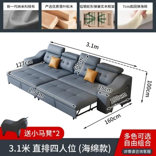 Simple Waterproof Fancy Sofas Beds Stretch Storage Modern Salon Living Room Sofas Bed Folding Nordic Divano Letto Home Furniture