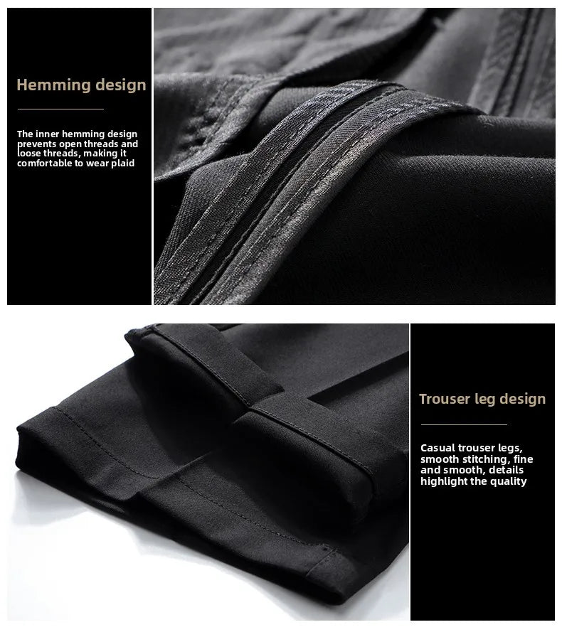 Top Grade Wrinkle Free New Brand Fashion Suit Pant Business Office Trousers For Men Dress Pants Straight Trousers Men's Clothing