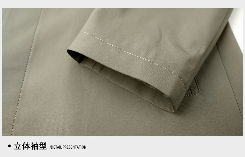 High End Anti Wrinkle New Brand Business Casual Fashion Slim Fit Trench Coats Spring Autumn Overcoat Long Jacket Outercoat