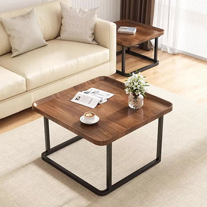 LUVODI Irregular Living Room Coffee Table Set Small Drop-shaped Solid Wooden Sofa Side End Table 2-in1 with Triangle Legs