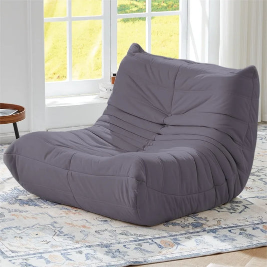 Ergonomic Faux Leather Bean Bag Chair with Back Support – Waterproof, Memory Foam, Adult & Gaming Seat.