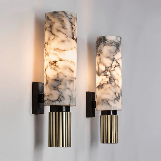 Modern Marble Wall Lamp – Luxury LED Sconce for Bedroom & Living Room