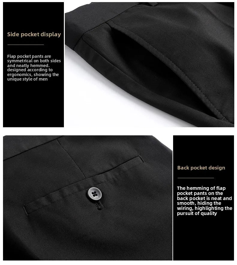 Top Grade Wrinkle Free New Brand Fashion Suit Pant Business Office Trousers For Men Dress Pants Straight Trousers Men's Clothing