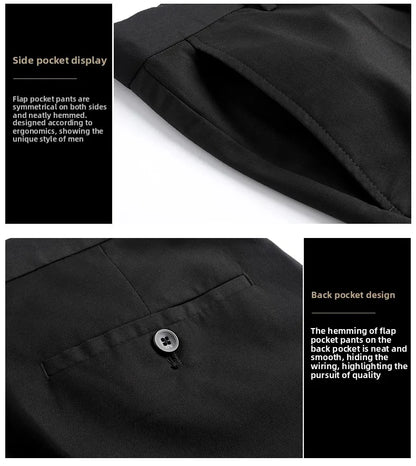 Top Grade Wrinkle Free New Brand Fashion Suit Pant Business Office Trousers For Men Dress Pants Straight Trousers Men's Clothing
