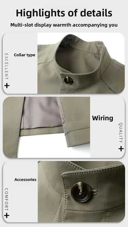 High End Anti Wrinkle New Brand Business Casual Fashion Slim Fit Trench Coats Spring Autumn Overcoat Long Jacket Outercoat