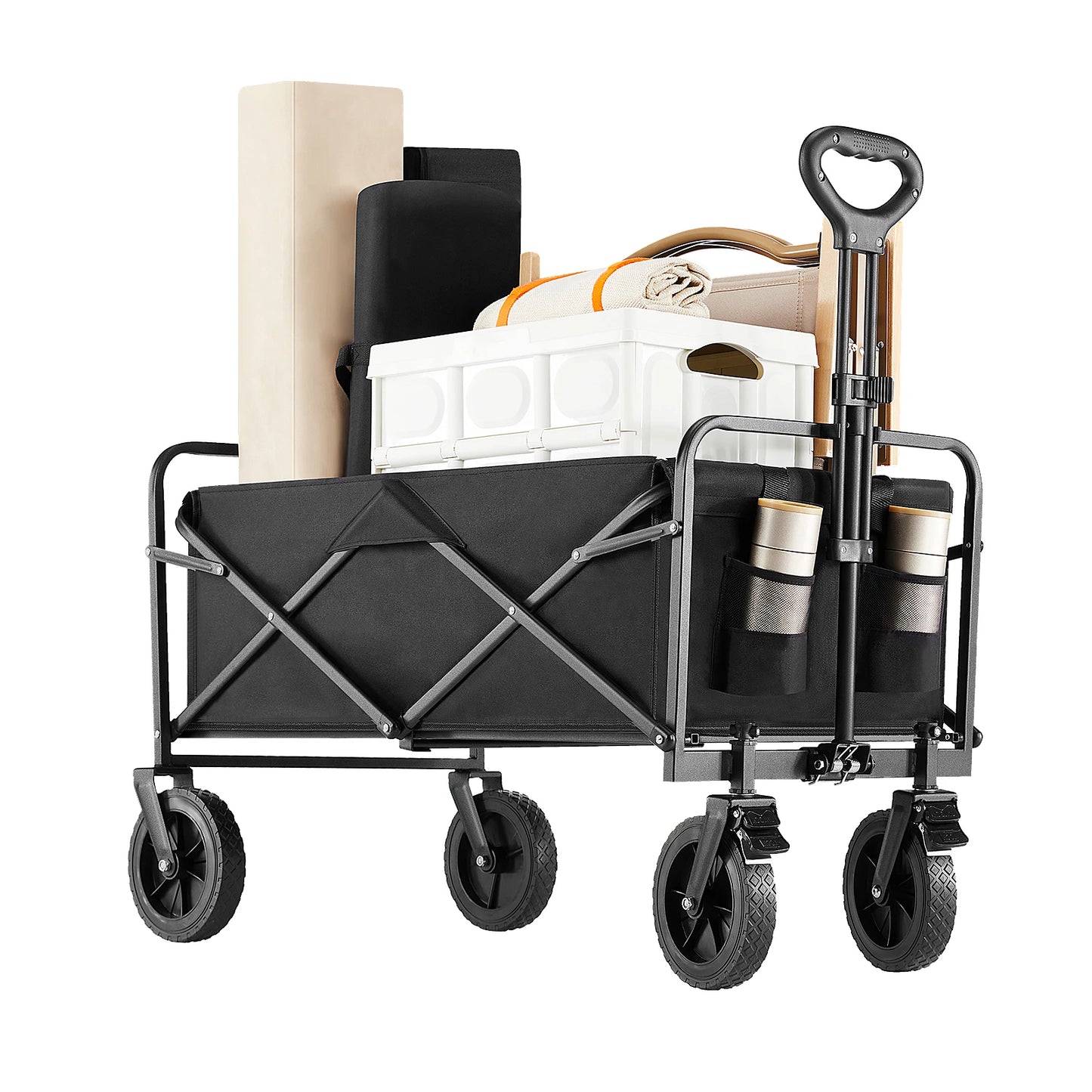 Outdoor Foldable Garden & Beach Cart – Large Capacity Utility Wagon for Shopping, Sports, Camping