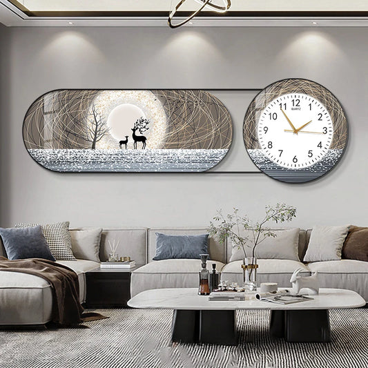 Modern Nordic Animal Wall Clock — Minimalist Large Designer Decor.